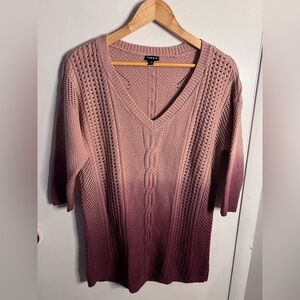 Torrid Dip Dye Ombre V-neck Cable Knit Sweater in a Size 0.